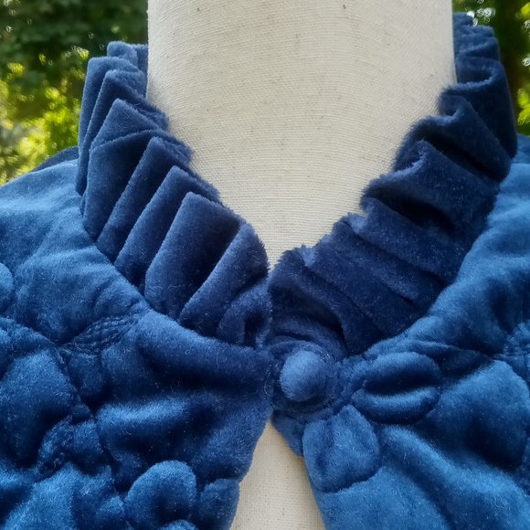 Say-Lu 3pc Velour Lounge Set/PJ's/Sleepwear Midnight Blue Size Large Vintage NWT - Picture 11 of 13